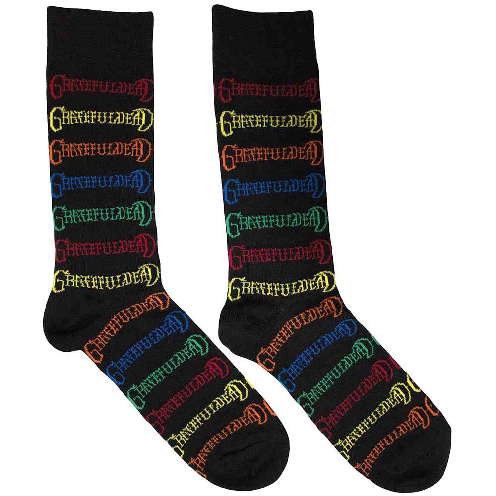Grateful Dead - Coloured Logos Pattern Socken - EU 39-45 - Schwarz